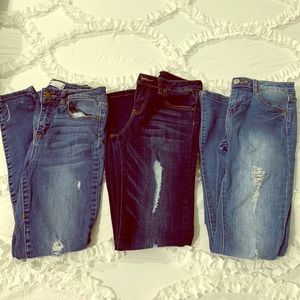 3 pair of RSQ ripped skinny jeans size 12 girls